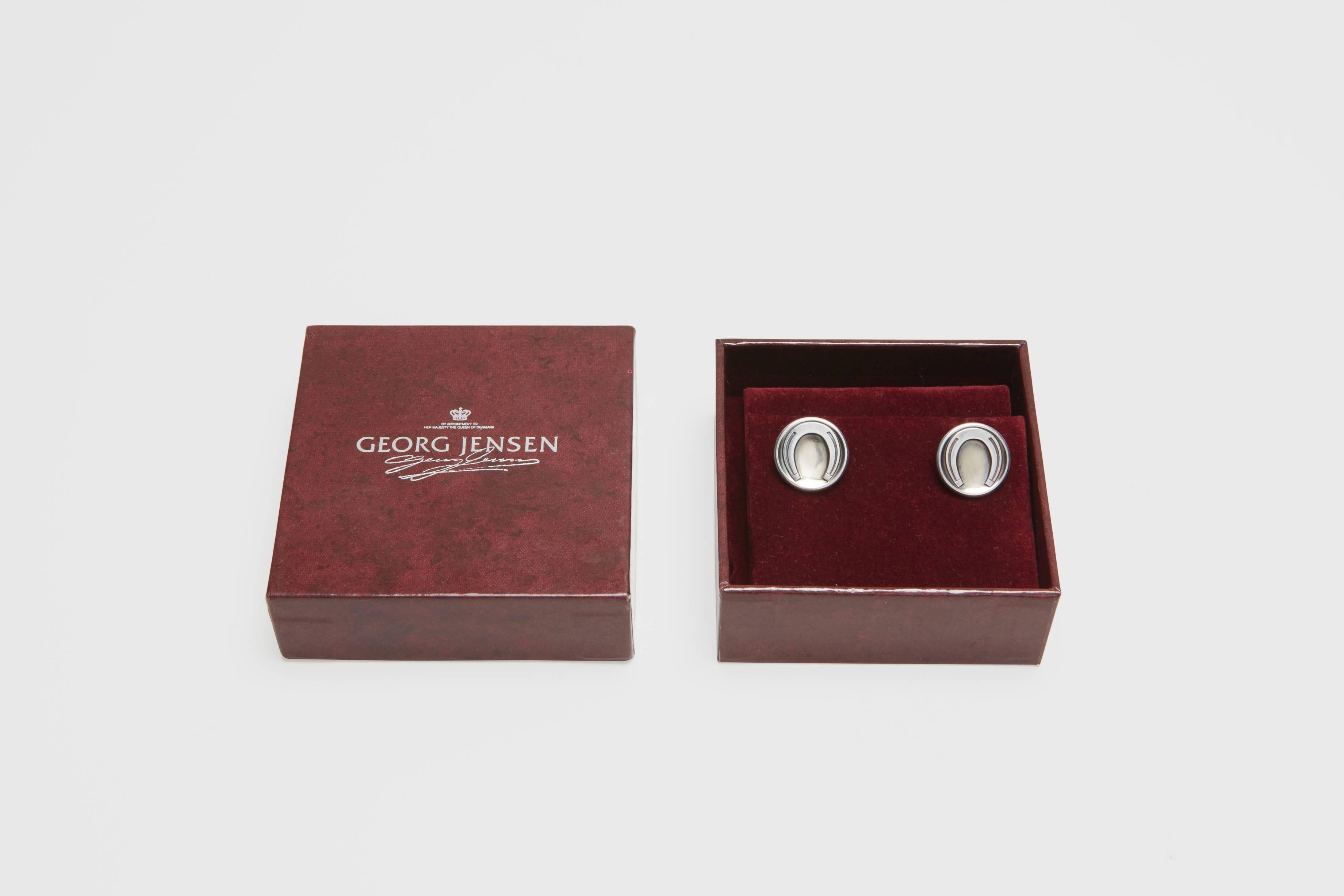 Georg Jensen sterling silver Horseshoe Cufflinks In Excellent Condition In New York, NY