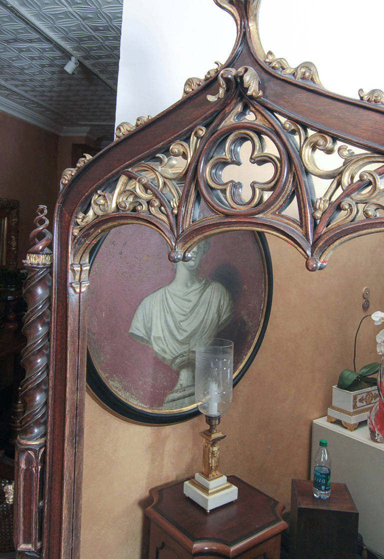 Gothic Revival An Exceptionally Fine 19th-Century Neo-Gothic Cheval mirror