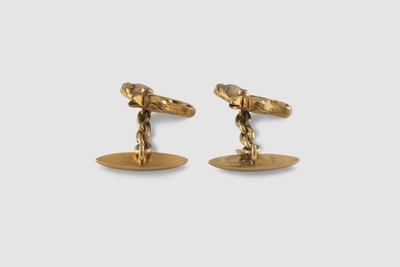 Horse Head Cufflinks In Excellent Condition For Sale In New York, NY
