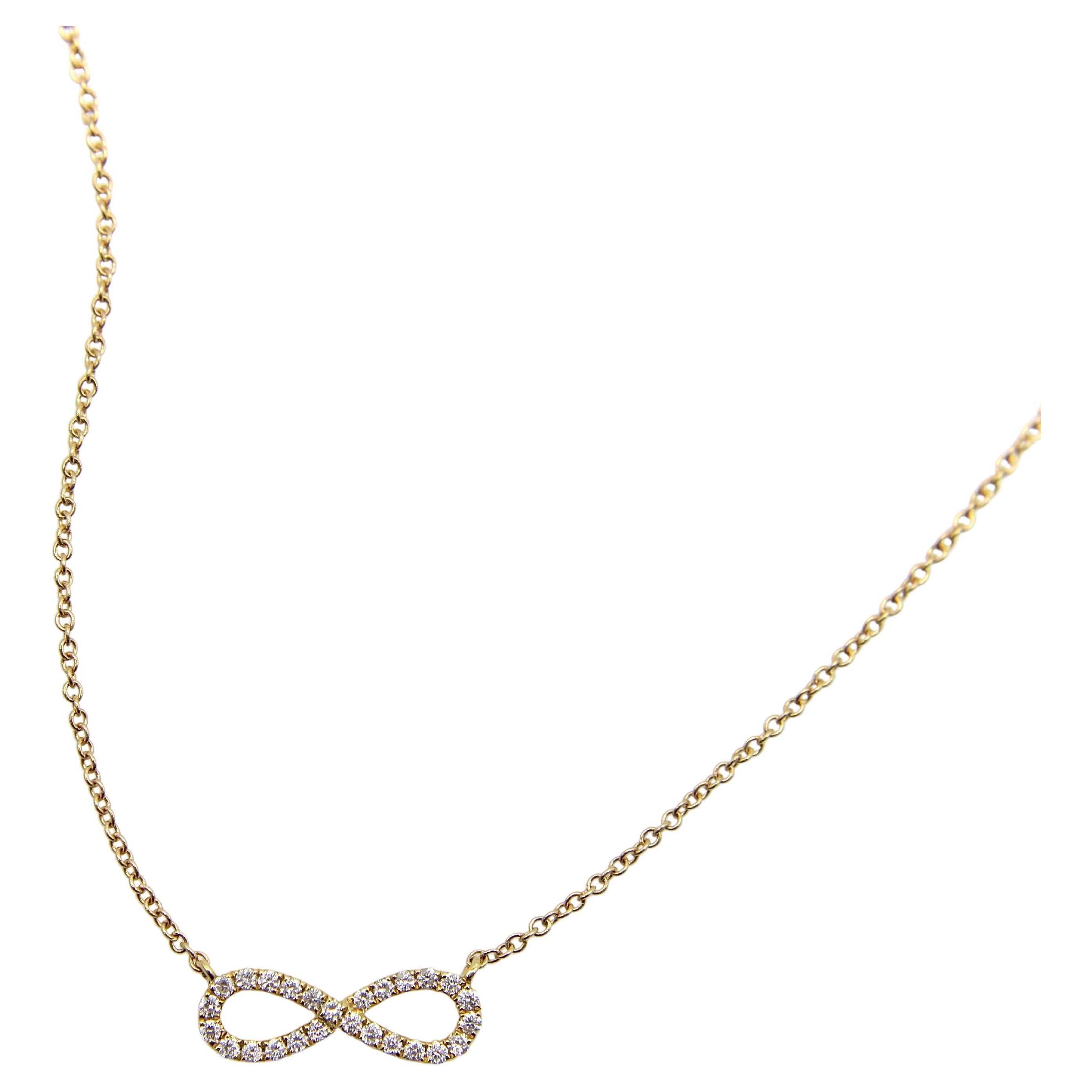 18K Gold und Diamant Unendlichkeit Halskette im Angebot