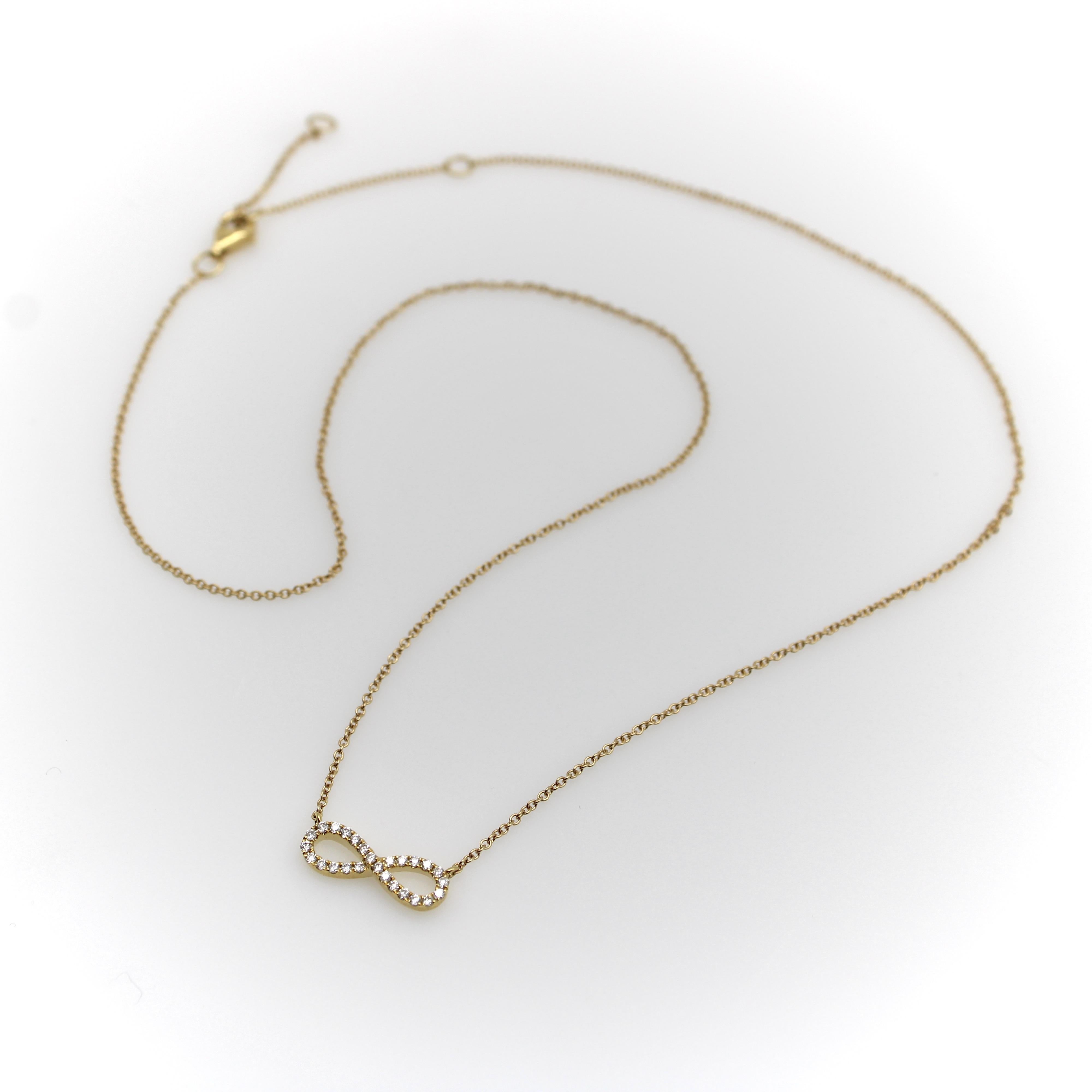 18K Gold und Diamant Unendlichkeit Halskette (Zeitgenössisch) im Angebot