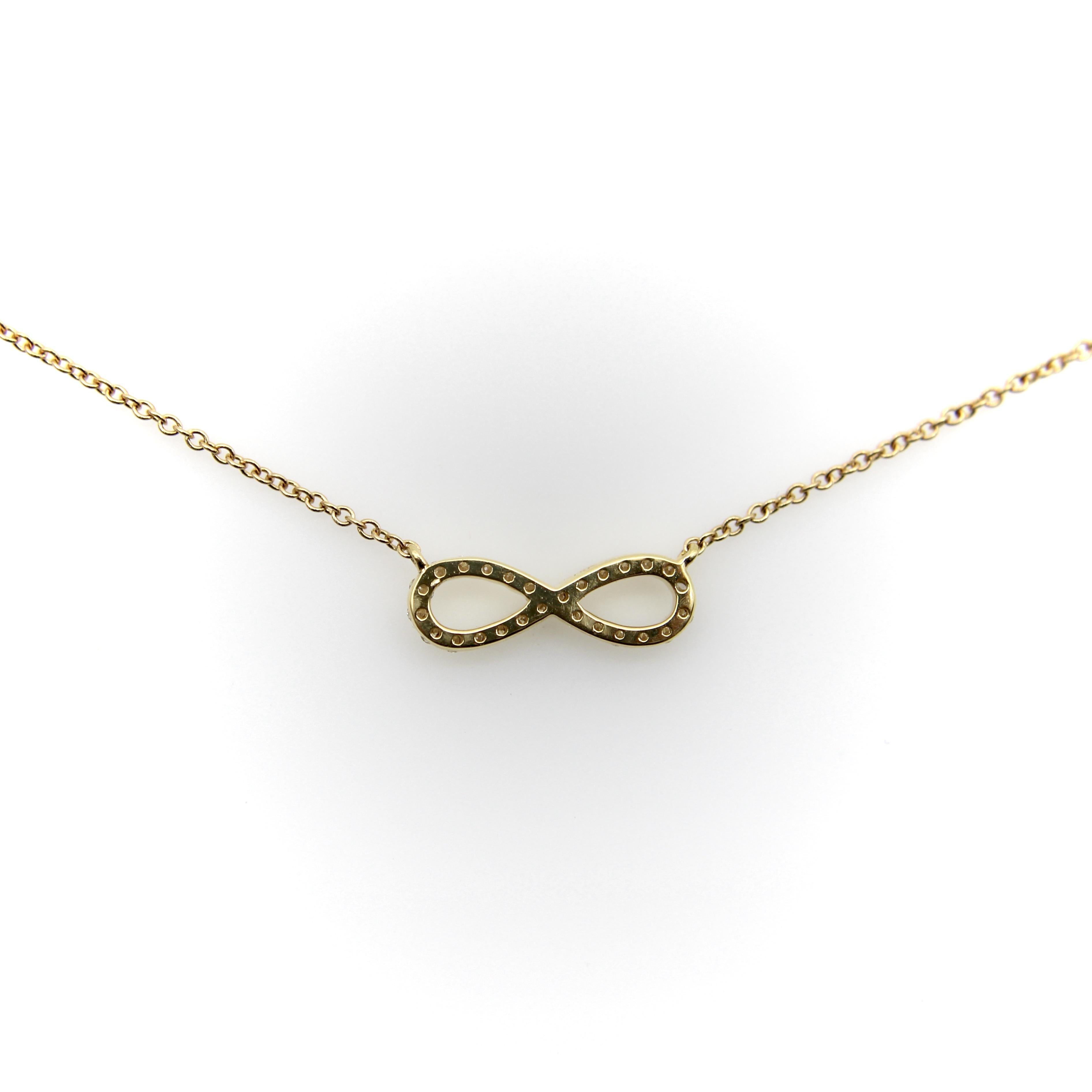 18K Gold und Diamant Unendlichkeit Halskette im Zustand „Gut“ im Angebot in Venice, CA
