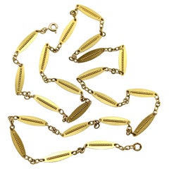 18K Gold viktorianischen Französisch abwechselnd Link 24 3/4" Kette
