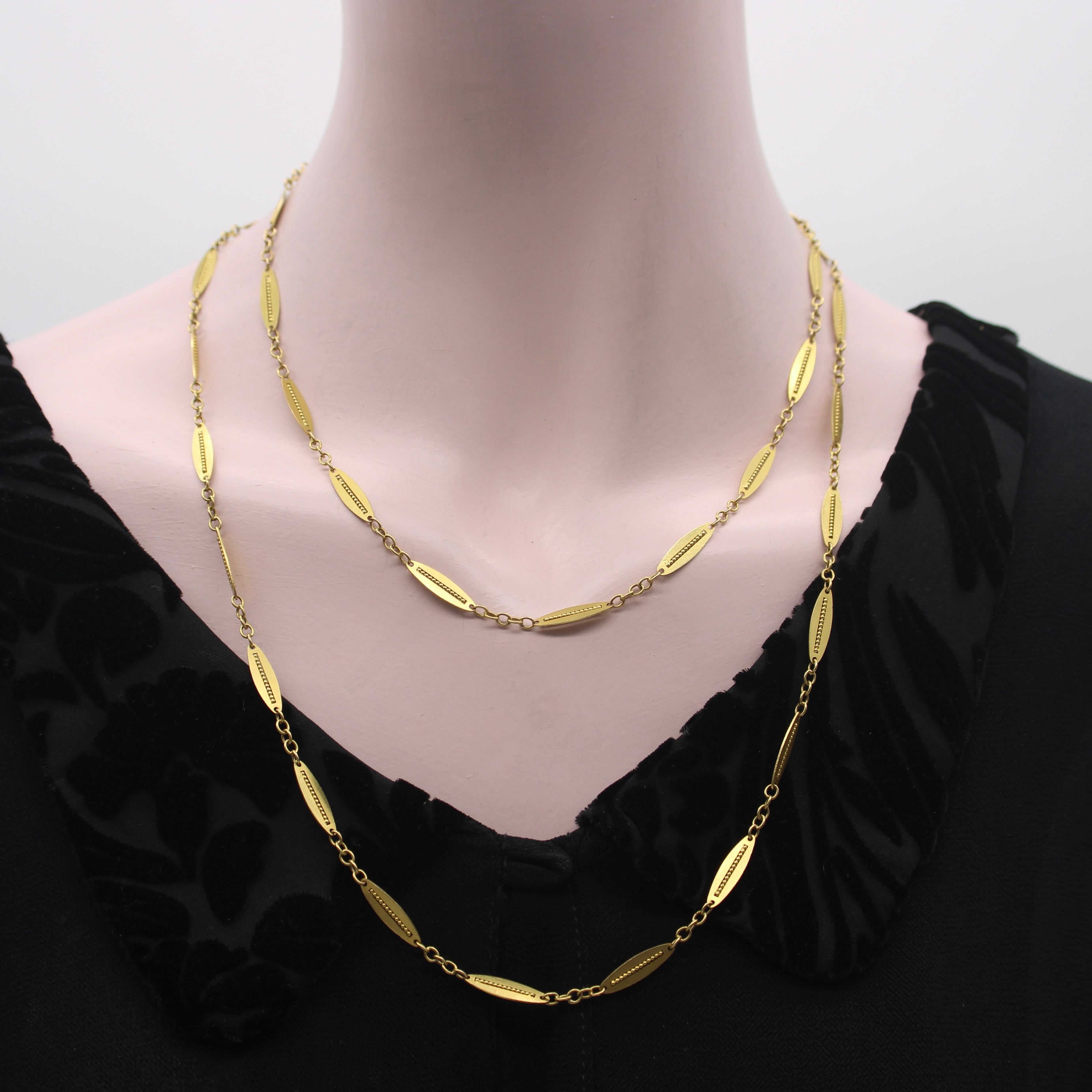 18K Gold viktorianischen Französisch abwechselnd Link 24 3/4