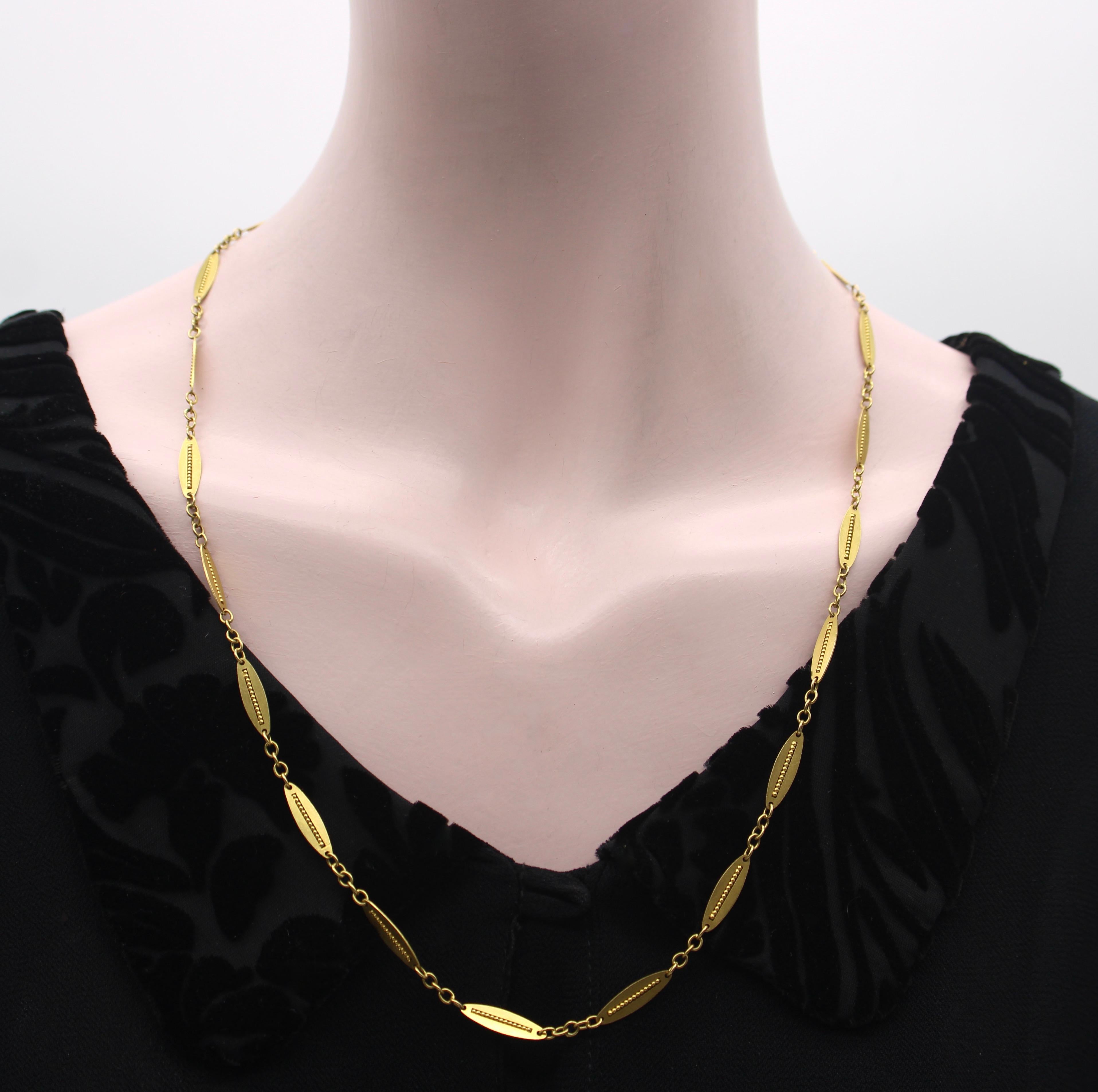 18K Gold viktorianischen Französisch abwechselnd Link 24 3/4