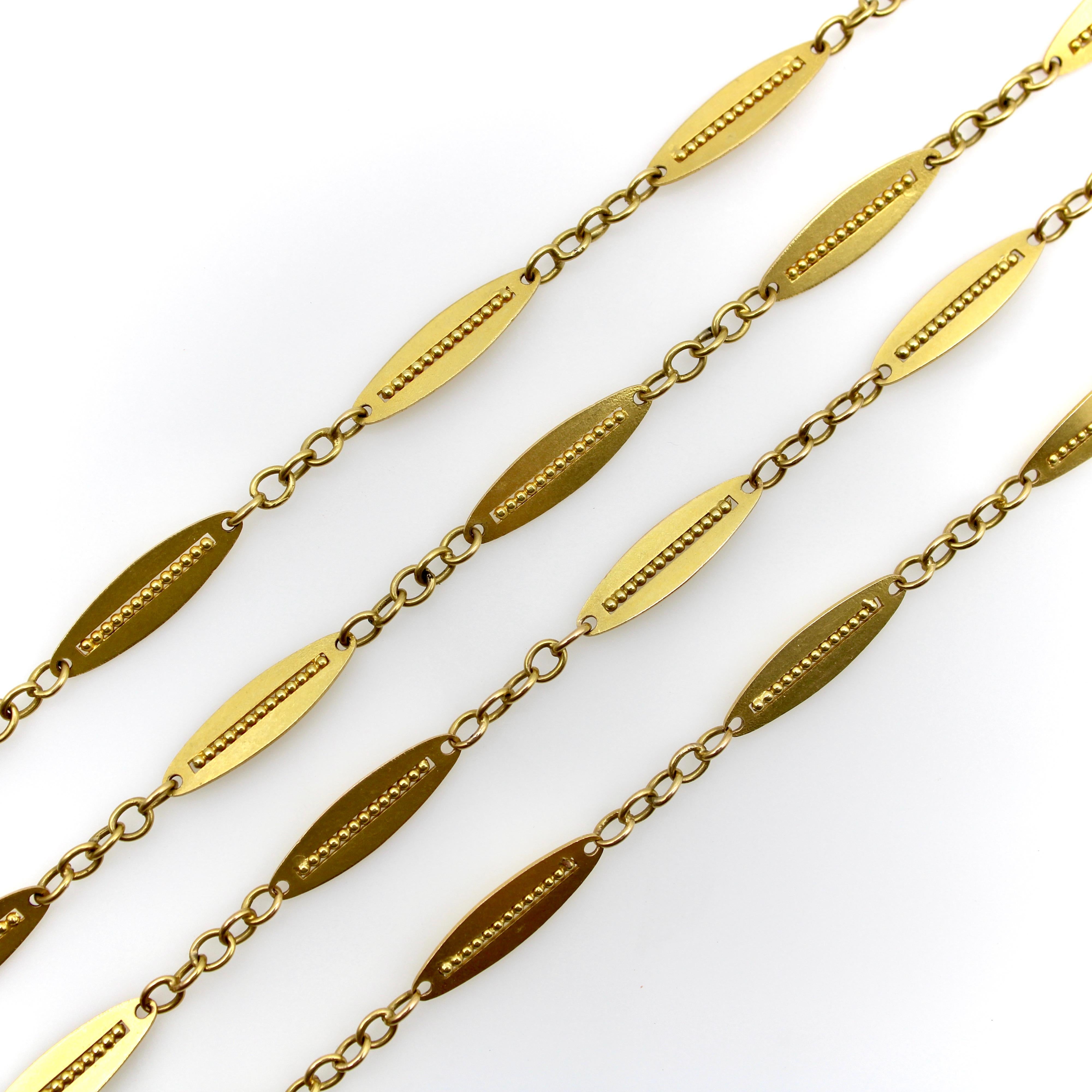18K Gold viktorianischen Französisch abwechselnd Link 24 3/4