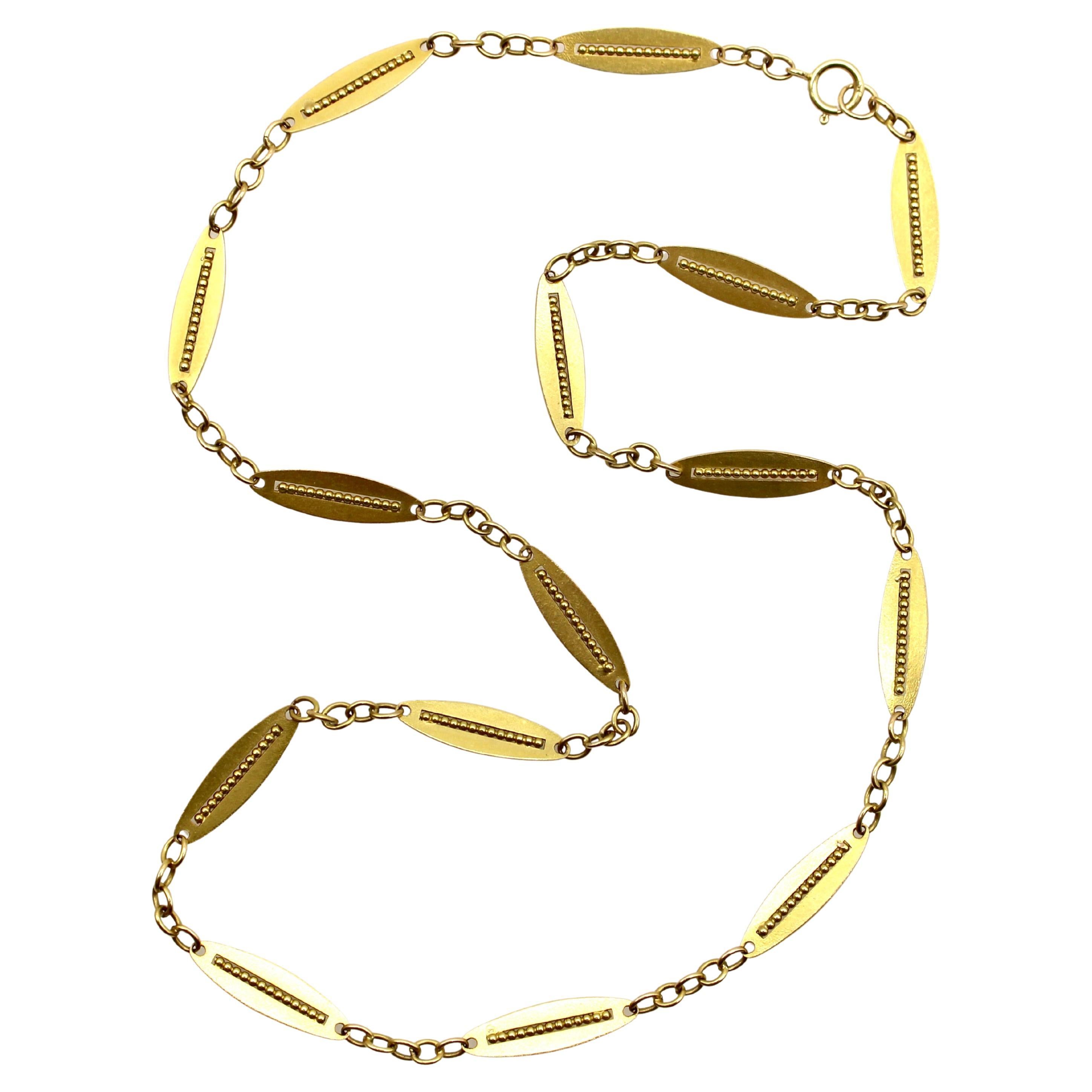 18K Gold viktorianischen abwechselnd Link 18" Kette