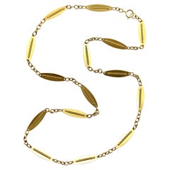 18K Gold viktorianischen abwechselnd Link 18" Kette