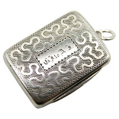 Rechteckige Vinaigrette aus georgischem Sterlingsilber mit Mäander-Muster