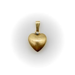 Vintage 14K Gold Puffy Heart Pendant / Charm
