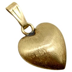 Vintage 14K Gold Puffy Heart Pendant / Charm