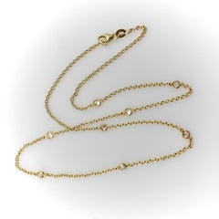 Collier de 17,5 pouces en or 14 carats, orné de diamants taille « Old European » vendus au yard