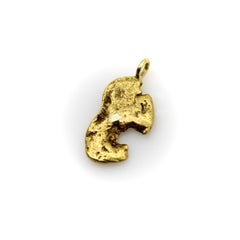 Vintage 22K Gold Nugget Pendant with Pac-Man Resemblance
