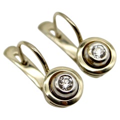 Art Deco 14K Gold Diamond Earrings