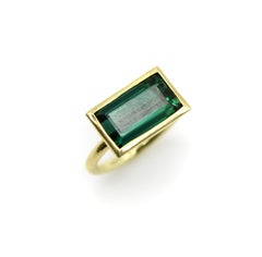 Signature 18K Gold Bezel Set Indicolite Tourmaline Ring