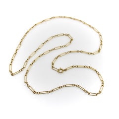 Victorian 14K Gold 28.5” Paperclip Link Variation Chain