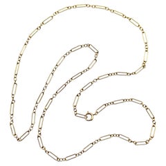 Victorian 14K Gold 28.5” Paperclip Link Variation Chain