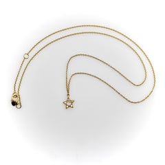 Contemporary 18K Gold Rose Cut Diamond Star Pendant Necklace