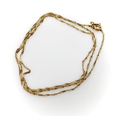 Vintage Twisted Baby Curb Link Chain in 14K Gold