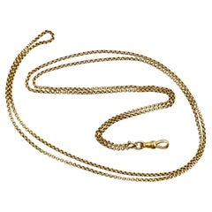Victorian 14K Gold 31” Double Cable Link Chain with Dog Clip
