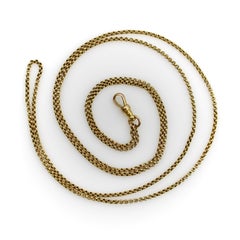 Victorian 14K Gold 31” Double Cable Link Chain with Dog Clip