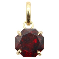 Tanzanian Octagon-Shaped Garnet in a 14K Gold Mount