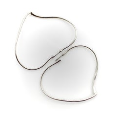 Plata de ley Elsa Peretti for Tiffany & Co. Pendientes de aro corazón abierto