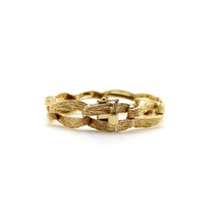 Pulsera vintage de Zelman & Friedman con eslabones alargados y textura, de oro de 14 quilates