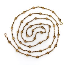 Victorian Fetter Knot Link 38” Chain in 16.6K Gold