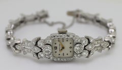 Retro Hamilton Diamond, Platinum Wristwatch