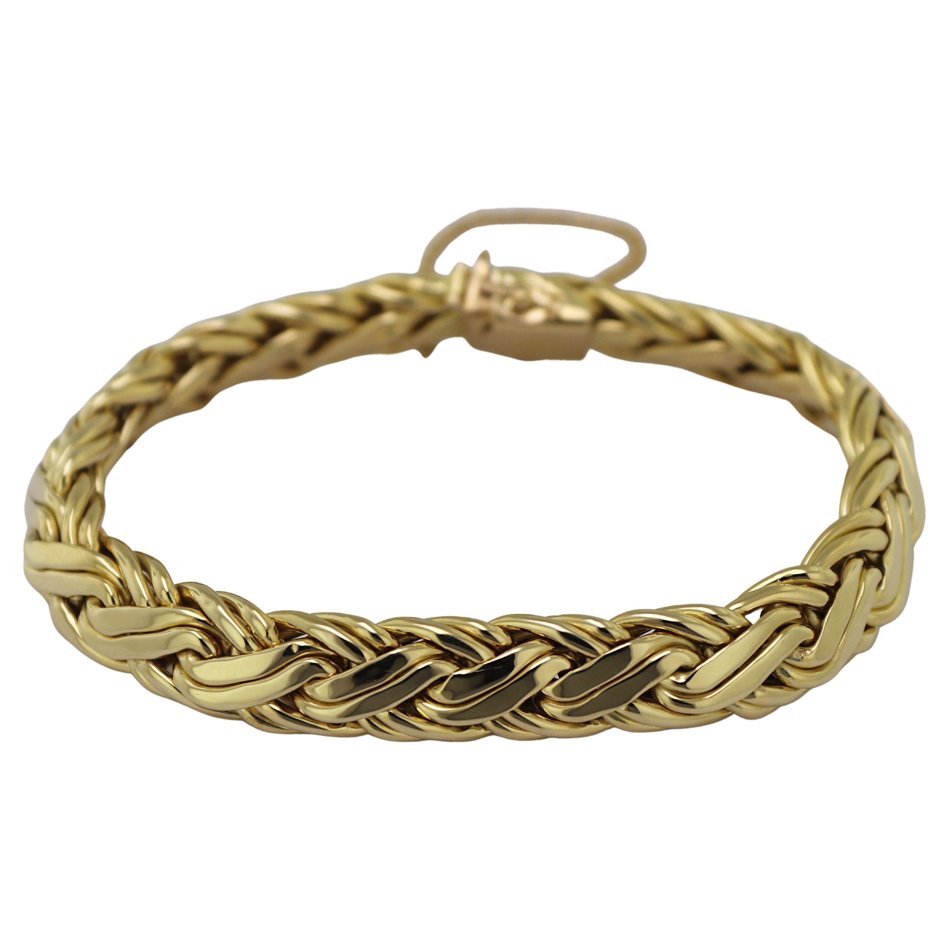 Tiffany & Co. 18K Yellow Gold Woven Bracelet For Sale