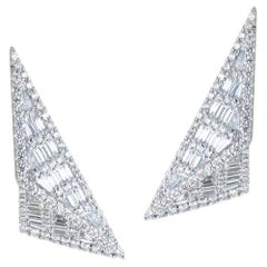 Boucles d'oreilles en diamant sur monture en or blanc 18 carats