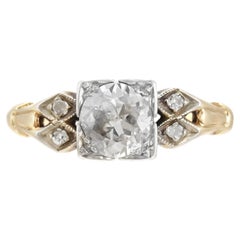 Antique Art Deco 1920s 0.85 Carat Old European Cut Diamond Engagement Ring