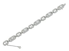 Antique Art Deco 1920s Cartier 12.30 Carat Diamond Openwork Link Bracelet