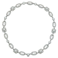 Antique Art Deco 1920s Cartier 27.40 Carat Diamond Openwork Link Necklace