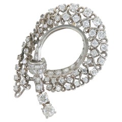Vintage 1950s 3.00 Carat Diamond Brooch