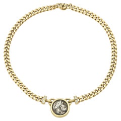 Vintage 1980s Bvlgari Moneta Roman Coin Necklace