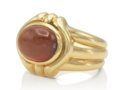 Vintage 1960s Bvlgari Cabochon Amber Ring