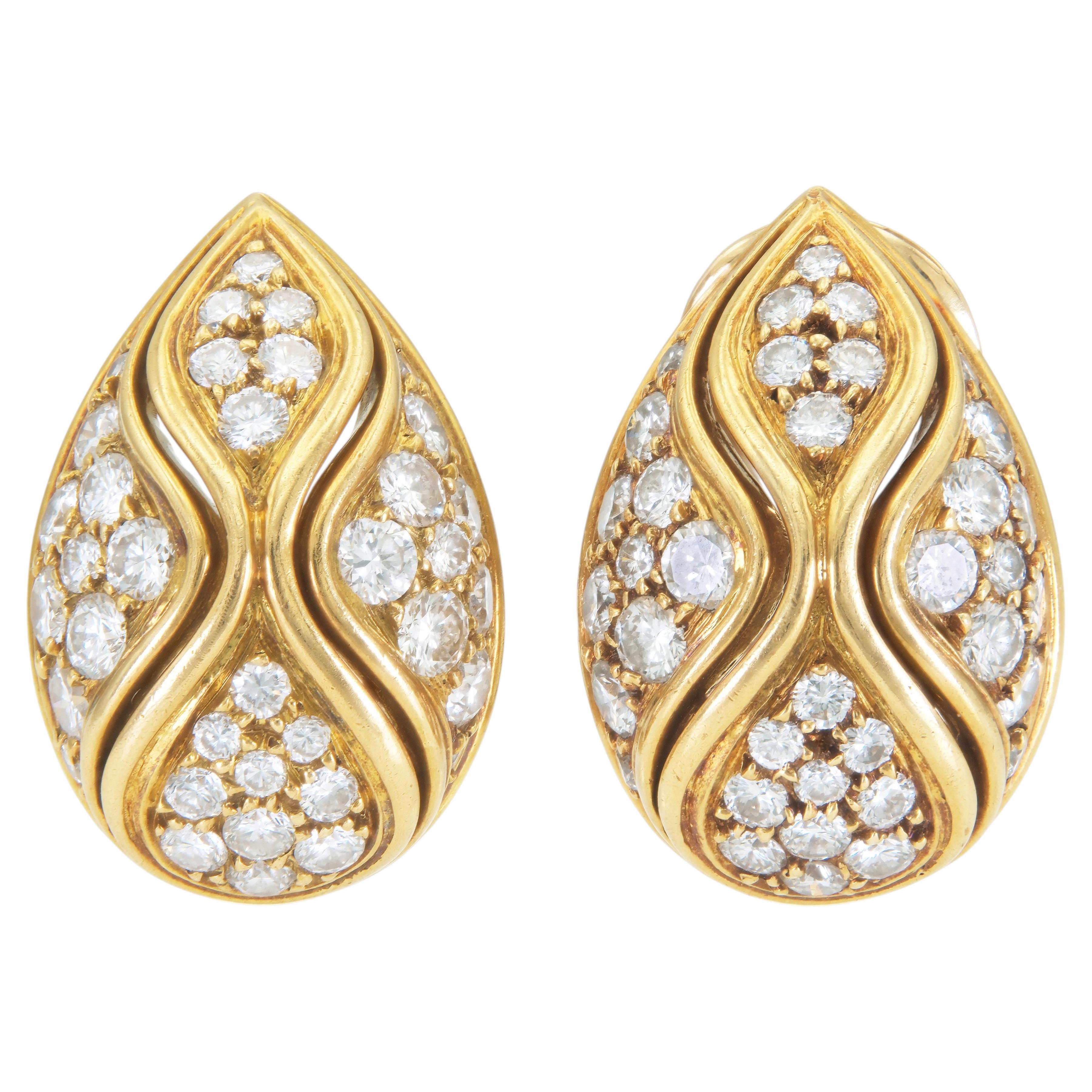 Boucles d'oreilles vintage Van Cleef & Arpels des années 1960, ornées de diamants de 3,00 carats