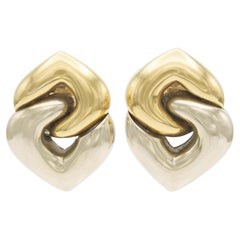 Vintage 1990s Bvlgari Two-Toned Doppio Cuore Earrings