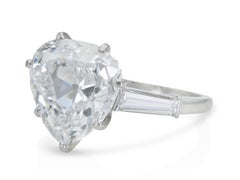 Vintage 1950s Van Cleef & Arpels 7.72 Carat Heart-Shaped Diamond Engagement Ring