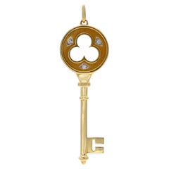 Tiffany & Co. Three Clover Gold Key Pendant