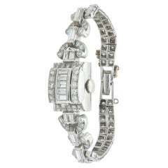 Vintage 1940s Hamilton 7.00 Carat Diamond Watch Bracelet