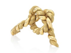 Vintage 1960s Hermes Georges L'Enfant Gold Twist Rope Pretzel Knot Brooch