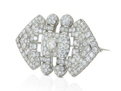 Antique Art Deco 1920s 8.80 Carat Diamond Brooch
