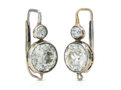 Antique Art Deco 1920s 7.60 Carat Old European Cut Diamond Earrings