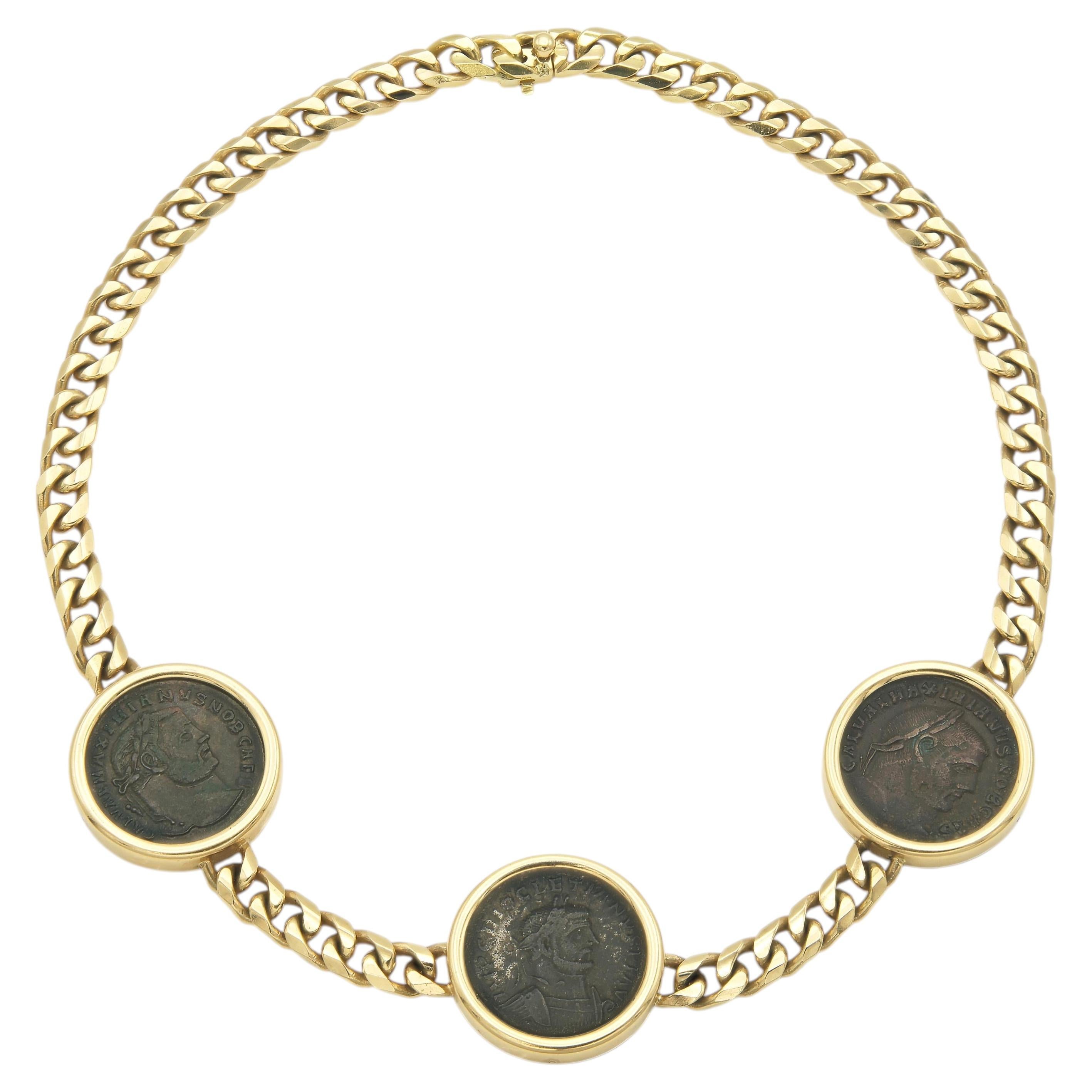 Vintage 1980s Bvlgari Monete Roman Coins Necklace