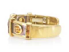 Bracelet manchette Sabbadini en citrine et nacre violette