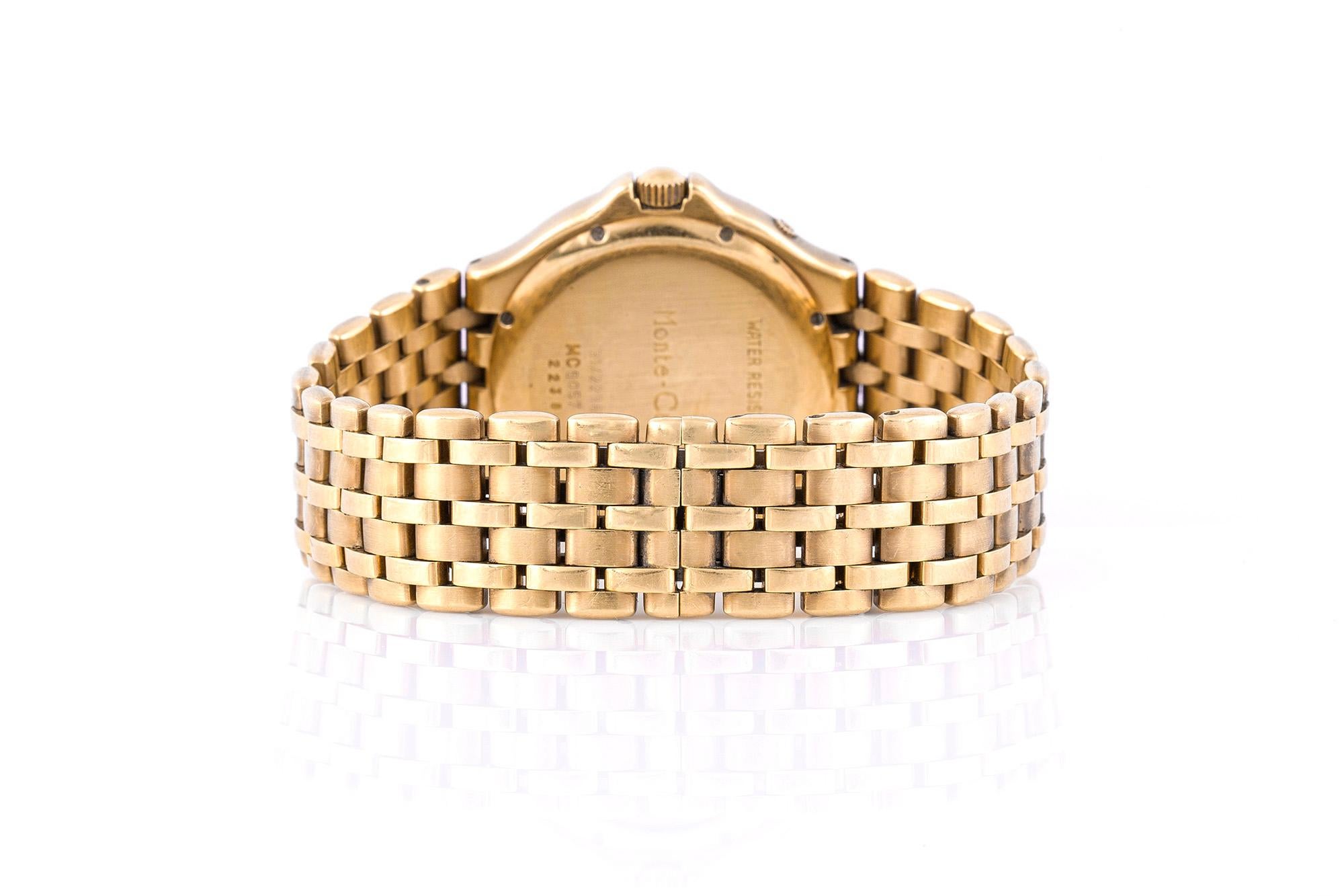 Chopard Geneve watch finely crafted in 18k yellow gold and yellow gold bracelet, Quartz movement, case diameter 33mm.
