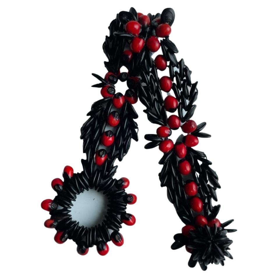 Bracelet Blood & Pride of Barbuda, fabrication artisanale de graines des Caraïbes en vente